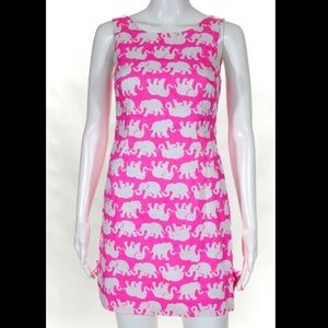 Lily Pulitzer Womens Cotton Sleeveless Elephant Print A Line Dress Pink Size 0